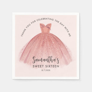 Guardanapo De Papel Modern Sweet 16 Script Vestir Papel Personalizado