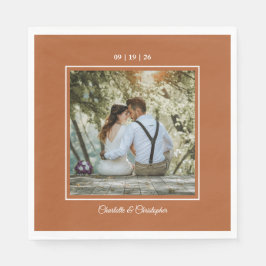 Guardanapo De Papel Modern Terracotta Brunt Orange Casamento outono