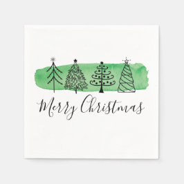 Guardanapo De Papel Modern Watercolor Christmas Napkins
