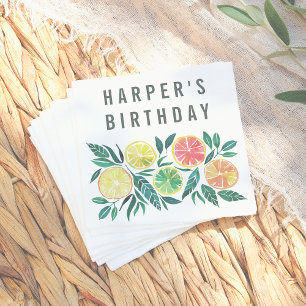 Guardanapo De Papel Modern Watercolor Citrus Birthday