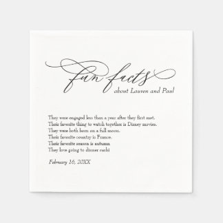 Guardanapo De Papel Modern Wedding Fun facts napkins 
