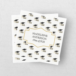 Guardanapo De Papel Modern Whimsical Gold Black Graduation Cap