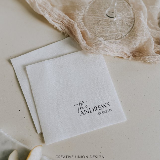 Guardanapo De Papel Modern Whimsy Personalizou Casamento Napkins (Criador carregado)