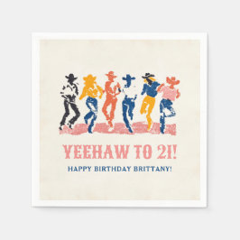 Guardanapo De Papel Modern Yeehaw Cowgirl - aniversário de 21 anos