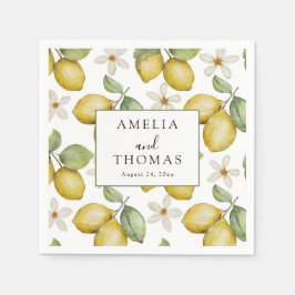 Guardanapo De Papel Modern Yellow Citrus Wedding