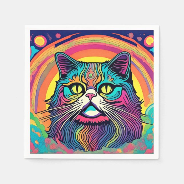 Guardanapo De Papel Modern Zen Cat (Frente)