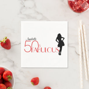 Guardanapo De Papel Moderno 50º Aniversário Personalizado 50 e FABUL