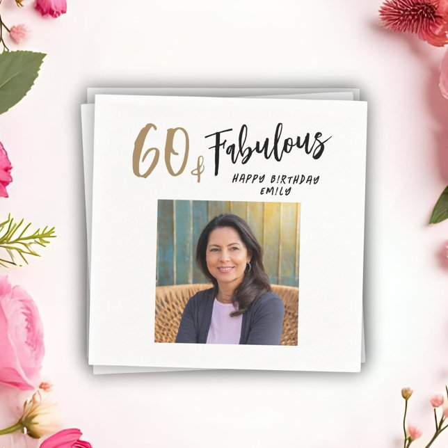 Guardanapo De Papel Moderno 60 e Fabulosa Foto 60º Aniversário (Criador carregado)