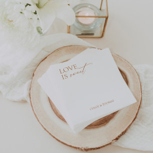 Guardanapo De Papel Moderno "Amor é Doce" Napkins para Bar de Casament