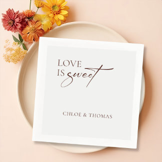 Guardanapo De Papel Moderno "Amor é Doce" Napkins para Bar de Casament