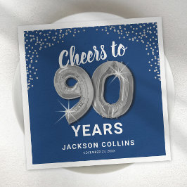 Guardanapo De Papel Moderno anima 90 anos Adulto Aniversário Napkins
