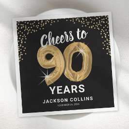 Guardanapo De Papel Moderno anima 90 anos Adulto Aniversário Napkins