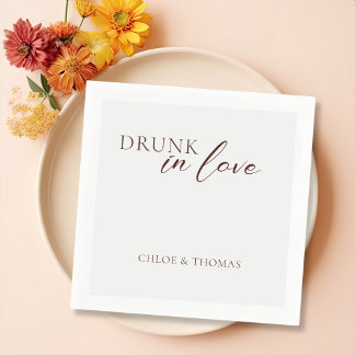 Guardanapo De Papel Moderno "Bebado no Amor" Napkins para Bar de Casam