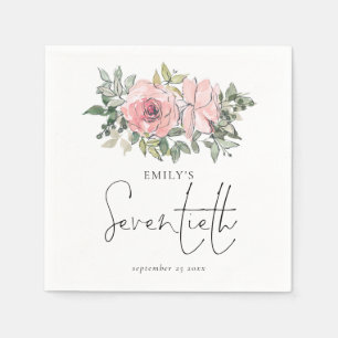 Guardanapo De Papel Moderno Blush Rosa Floresta Sete Aniversário