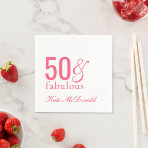 Guardanapo De Papel Moderno Cinquenta e Fabuloso Aniversário de 50 ano