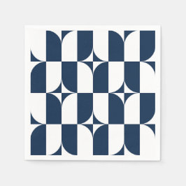 Guardanapo De Papel Moderno do século médio azul e branco