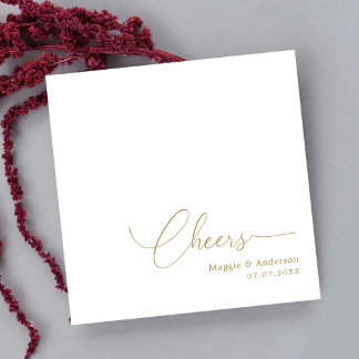 Guardanapo De Papel Moderno e Chic: Casamento Personalizado