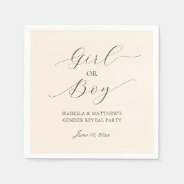 Guardanapo De Papel Moderno e Minimalista Escrito Gênero Revela o Beig