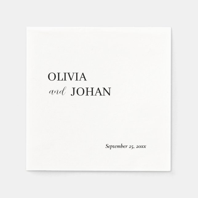Guardanapo De Papel Moderno e minimalista simples | Casamento (Frente)
