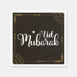 Guardanapo De Papel Moderno Eid Mubarak Black Eid Napkins