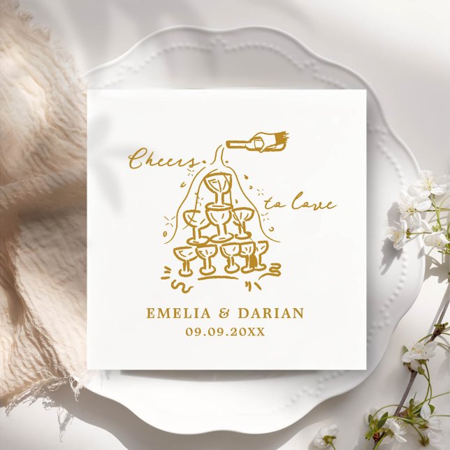 Guardanapo De Papel Moderno Elegante aplaude casamento minimalista (Criador carregado)
