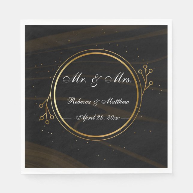 Guardanapo De Papel Moderno Elegante Leve de Ouro Quic (Frente)