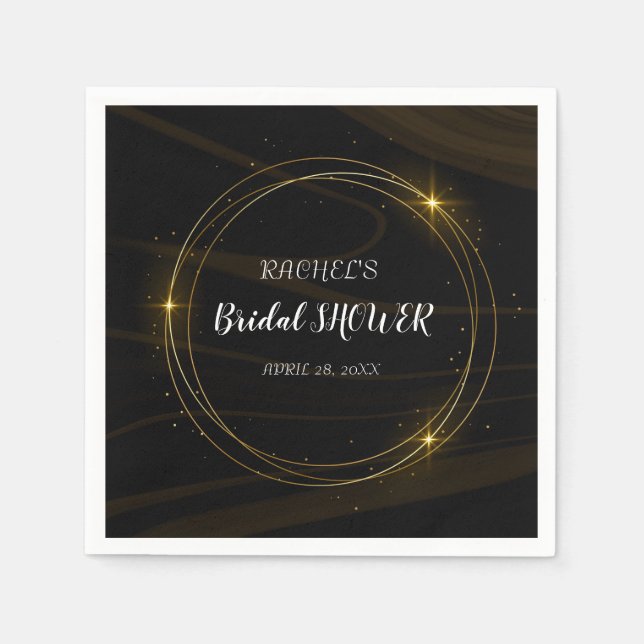 Guardanapo De Papel Moderno Elegante Leve de Ouro Quic (Frente)