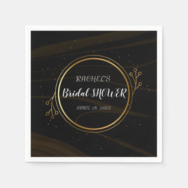 Guardanapo De Papel Moderno Elegante Leve de Ouro Quic (Frente)