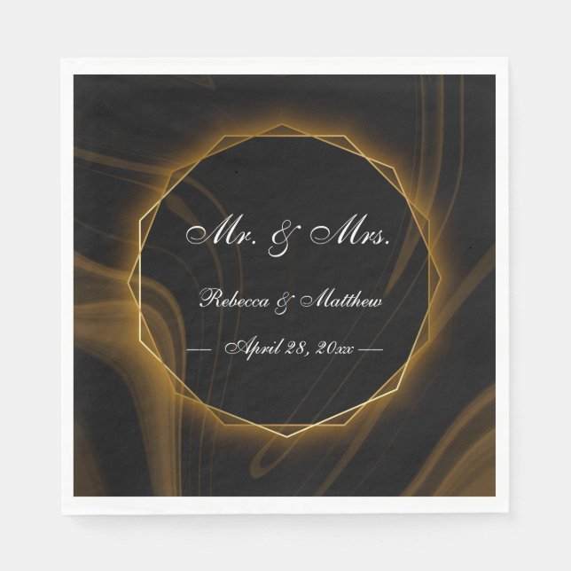 Guardanapo De Papel Moderno Elegante Leve de Ouro Quic (Frente)