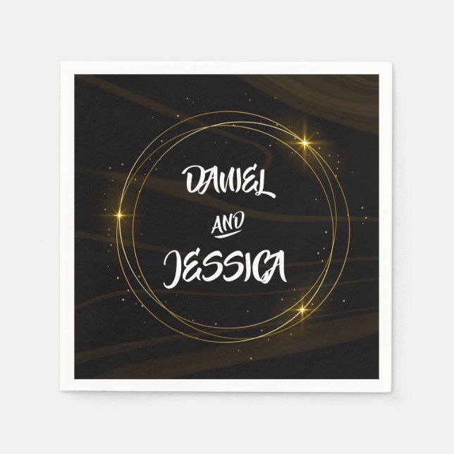 Guardanapo De Papel Moderno Elegante Leve de Ouro Quic (Frente)