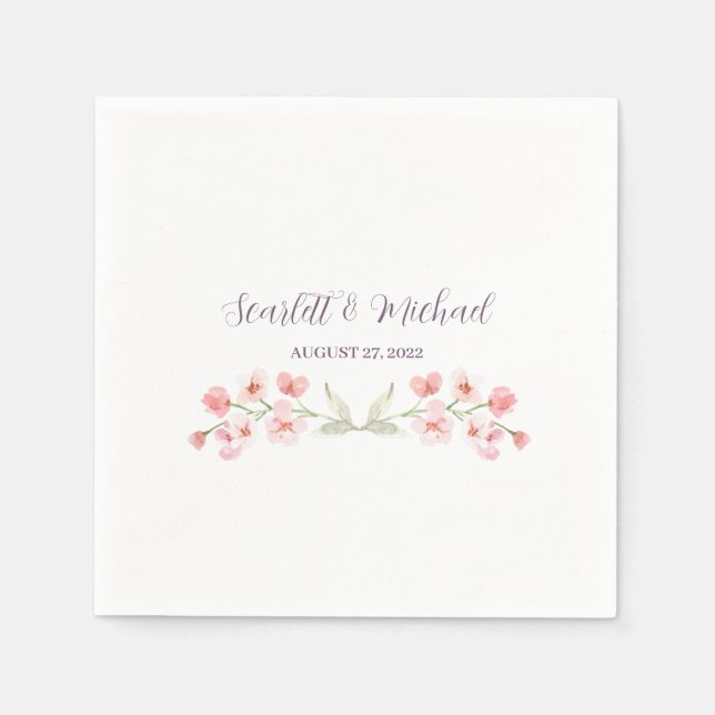 Guardanapo De Papel Moderno Elegante Terrestre Floral (Frente)