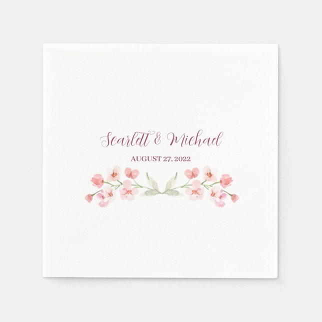 Guardanapo De Papel Moderno Elegante Terrestre Floral (Frente)