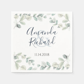 Guardanapo De Papel Moderno Eucalyptus Recepção de casamento Napkins