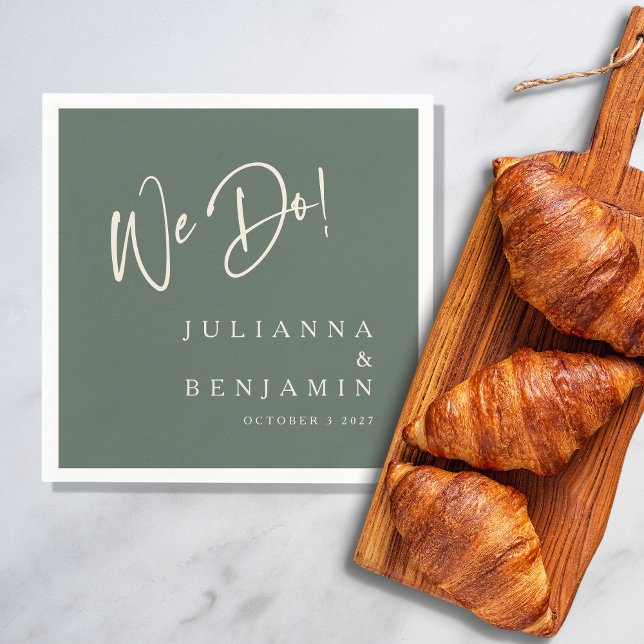 Guardanapo De Papel Moderno Fazemos Um Elegante Casamento Personalizad (Criador carregado)