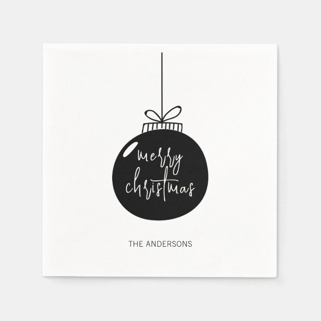 Guardanapo De Papel Moderno Feliz Natal Feriado Napkins (Frente)