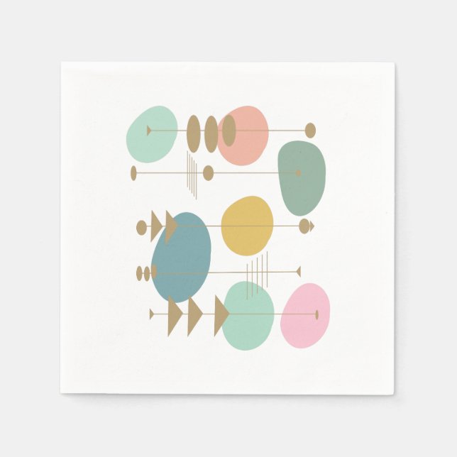 Guardanapo De Papel Moderno Meio século da Idade do Espaço Atômica (Frente)