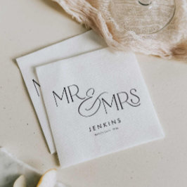 Guardanapo De Papel Moderno Minimal Sr. e Sra. Wedding