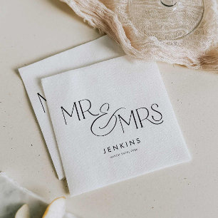 Guardanapo De Papel Moderno Minimal Sr. e Sra. Wedding