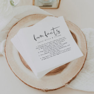 Guardanapo De Papel Moderno Minimalista Fatos de Diversão Casando Napk