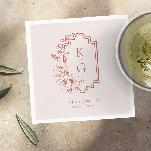 Guardanapo De Papel Moderno Minimalista | Monograma de Casamento (Criador carregado)