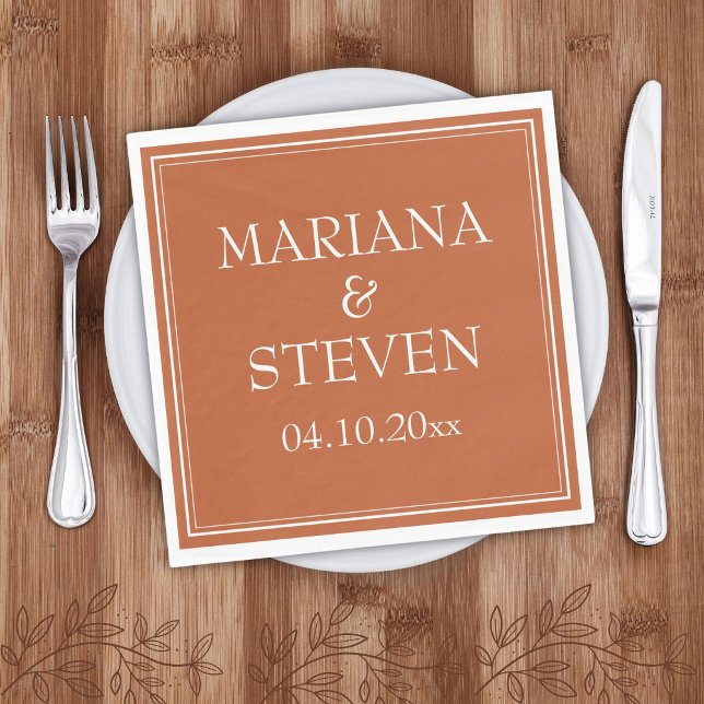 Guardanapo De Papel Moderno Minimalista Terracotta Napkins (Criador carregado)