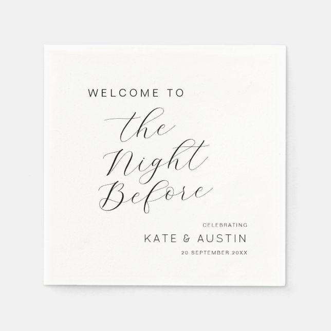 Guardanapo De Papel Moderno Mínimo da Noite Antes (Frente)