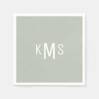 Moderno Monograma Sábio Leve Coquetel Napkins