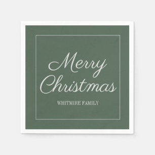 Guardanapo De Papel Moderno Natal Alegre Verde Cinza Elegante