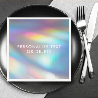 Guardanapo De Papel Moderno Pastel Rainbow Mermaid Unicorn Holographic