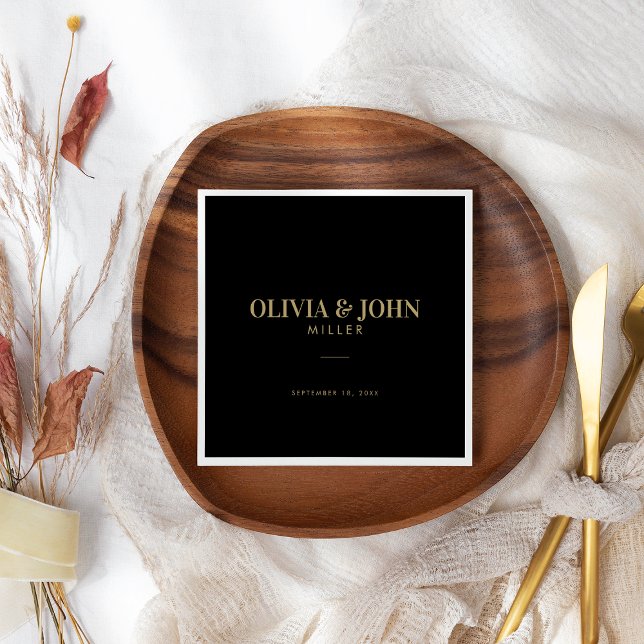 Guardanapo De Papel Moderno Personalizado com Recepção de casamento de (Criador carregado)