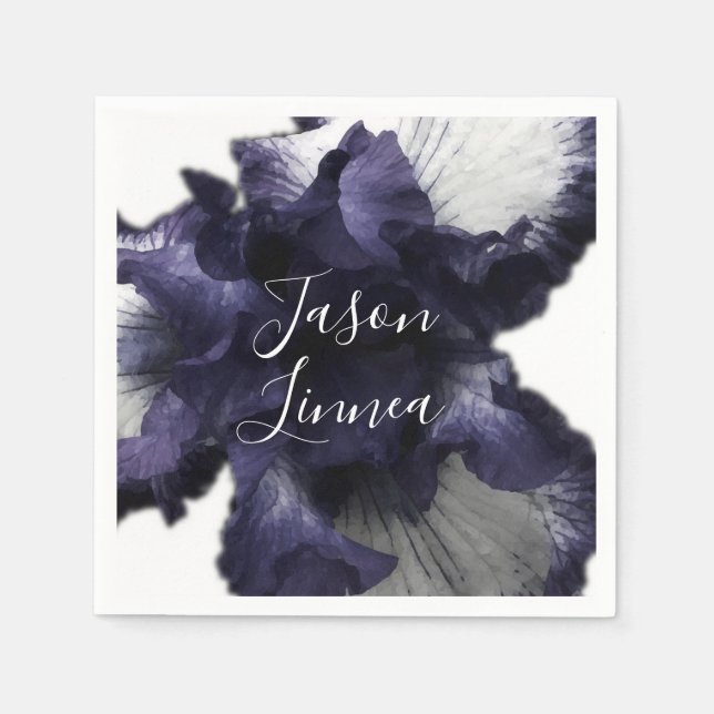 Guardanapo De Papel Moderno Radiante Radiante Mínimo Roxo Escuro (Frente)