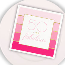 Moderno rosa quente e dourado 50 e fabuloso aniver