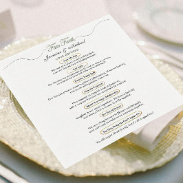 Guardanapo De Papel Moderno Sábio Verde Dourado Fatos De Casamento Bon