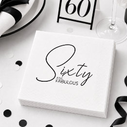 Guardanapo De Papel Moderno Sessenta e Fabuloso Aniversário de 60 anos